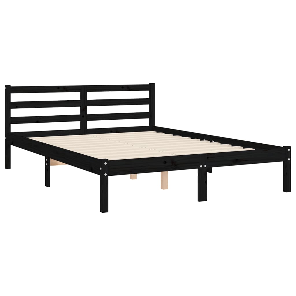 Cadre De Lit Avec Tête De Lit Et Sommier à Lattes En Bois Massif VidaXL - Design Scandinave