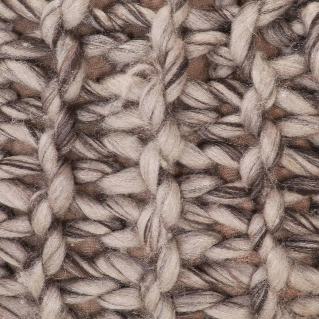 vidaXL Pouf tricoté à la main Gris clair 50x35cm Tissu Aspect de laine