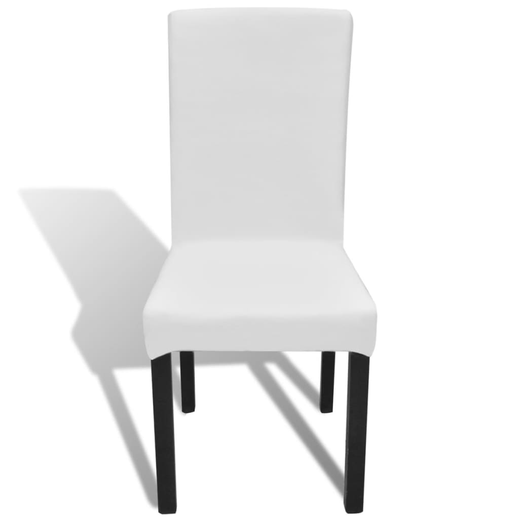 vidaXL Housse de chaise droite extensible 4 pcs blanc
