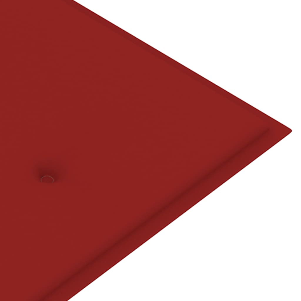 vidaXL Banc de jardin avec coussin rouge 150 cm Bois de teck massif