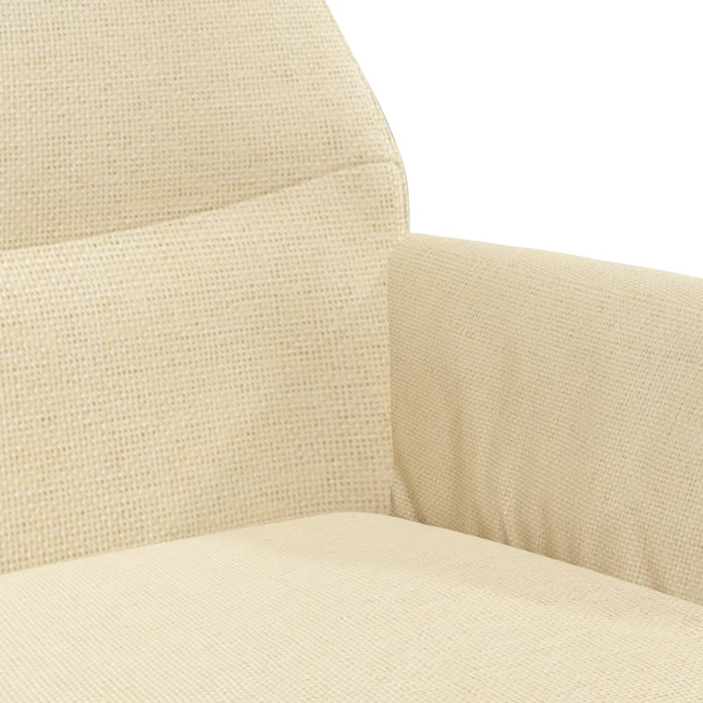 vidaXL Chaise de relaxation avec repose-pied Crème Tissu