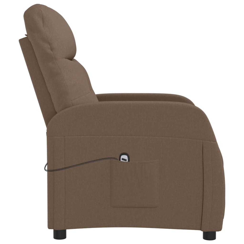 Fauteuil de Salon | Chaise | Fauteuil inclinable électrique marron foncé tissu CFW172389 | Leroy