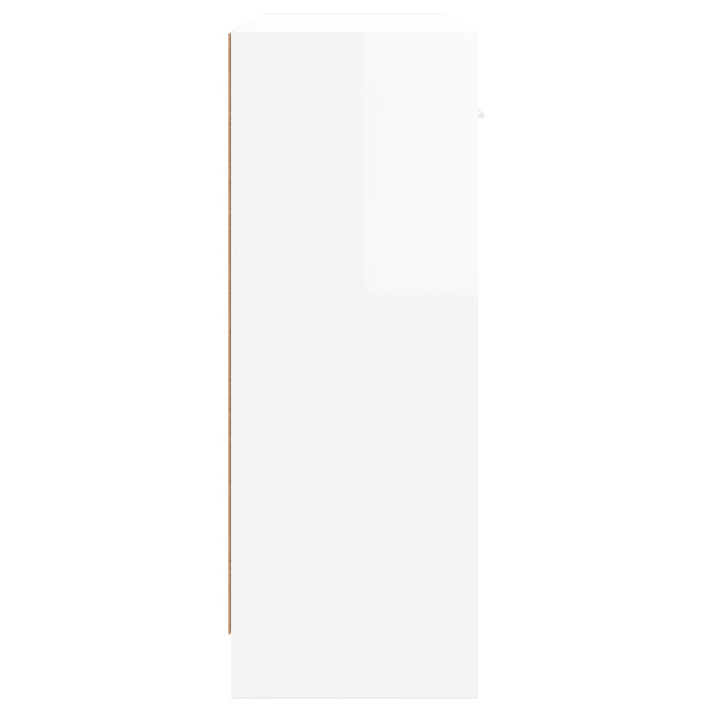 vidaXL Buffet blanc brillant 91x28x75 cm bois d'ingénierie