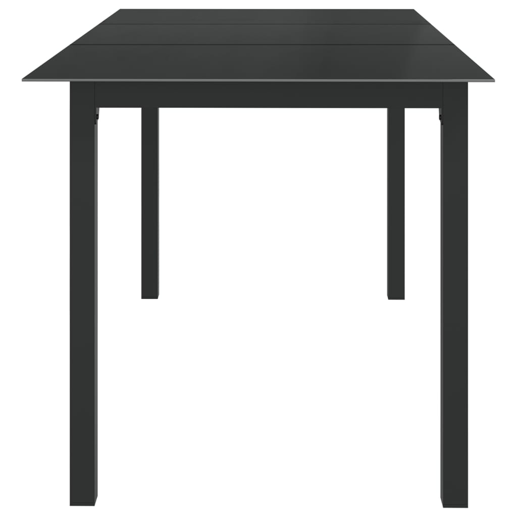 vidaXL Table de jardin Noir 150x90x74 cm Aluminium et verre