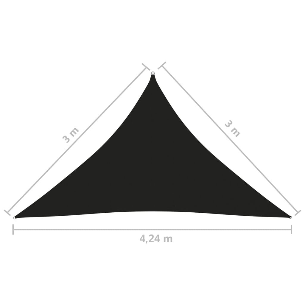 vidaXL Voile de parasol tissu oxford triangulaire 3x3x4,24 m noir