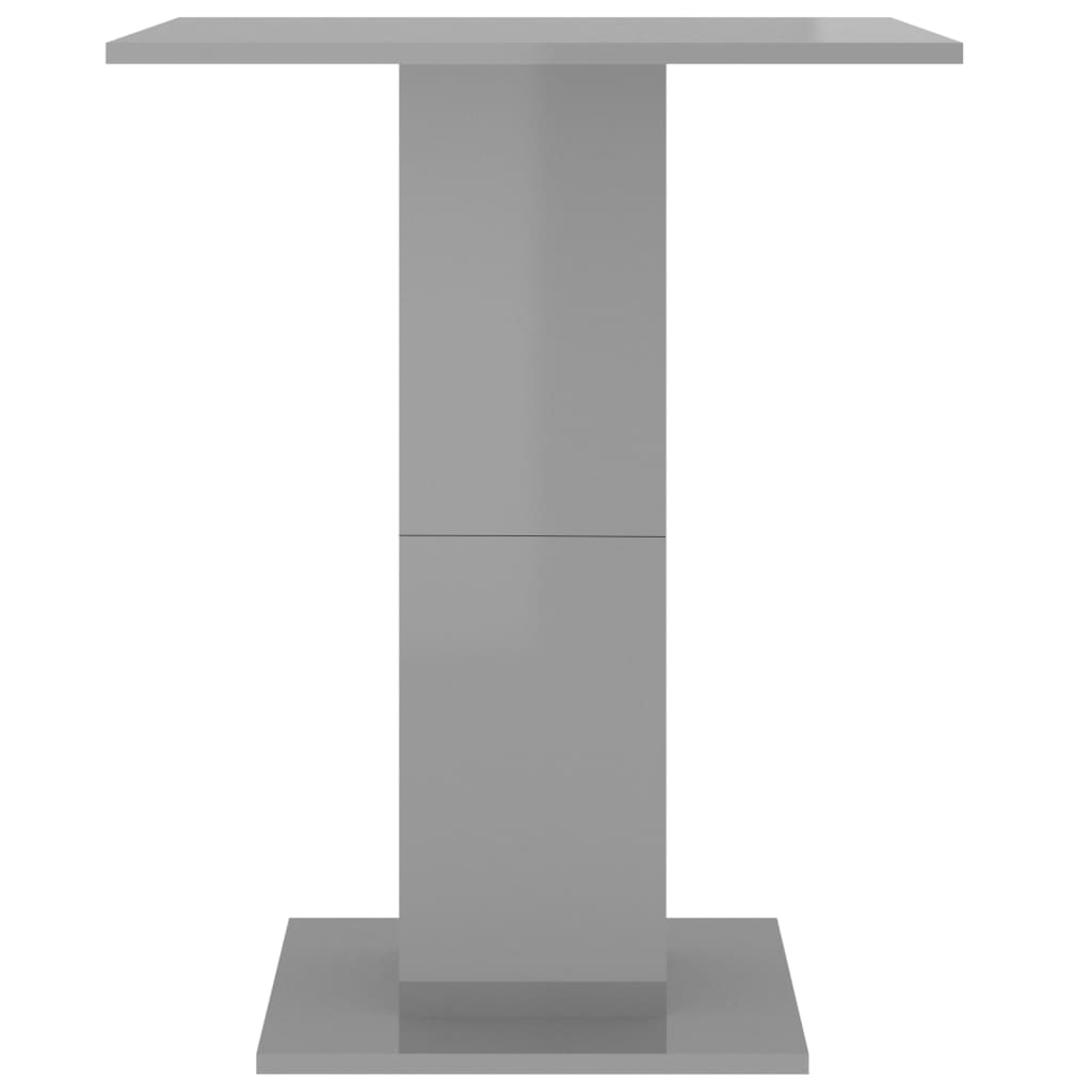 vidaXL Table de bistro Gris brillant 60x60x75 cm Aggloméré