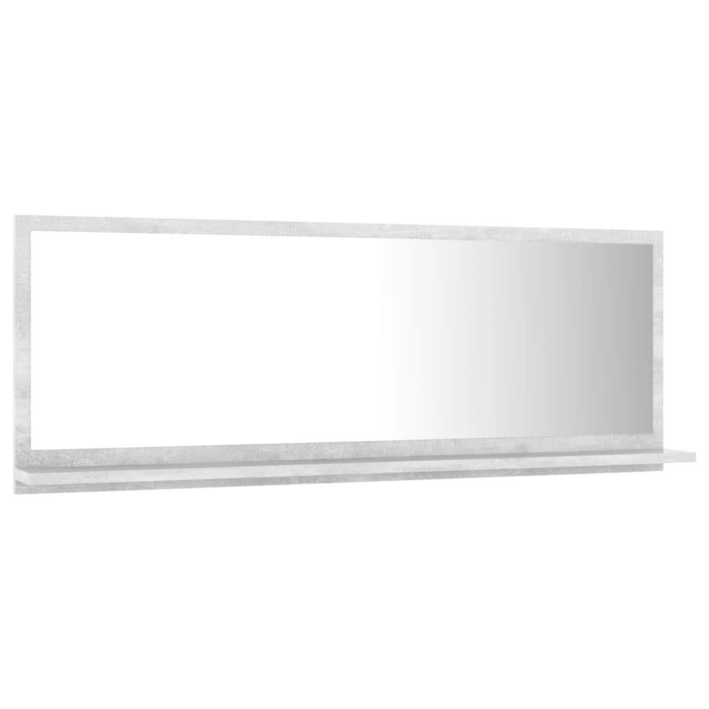 vidaXL Miroir de salle de bain Gris béton 100x10,5x37 cm Aggloméré