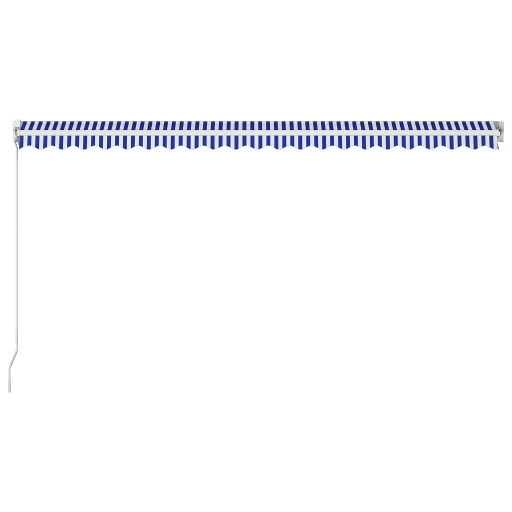 vidaXL Auvent manuel rétractable 500x300 cm Bleu et blanc