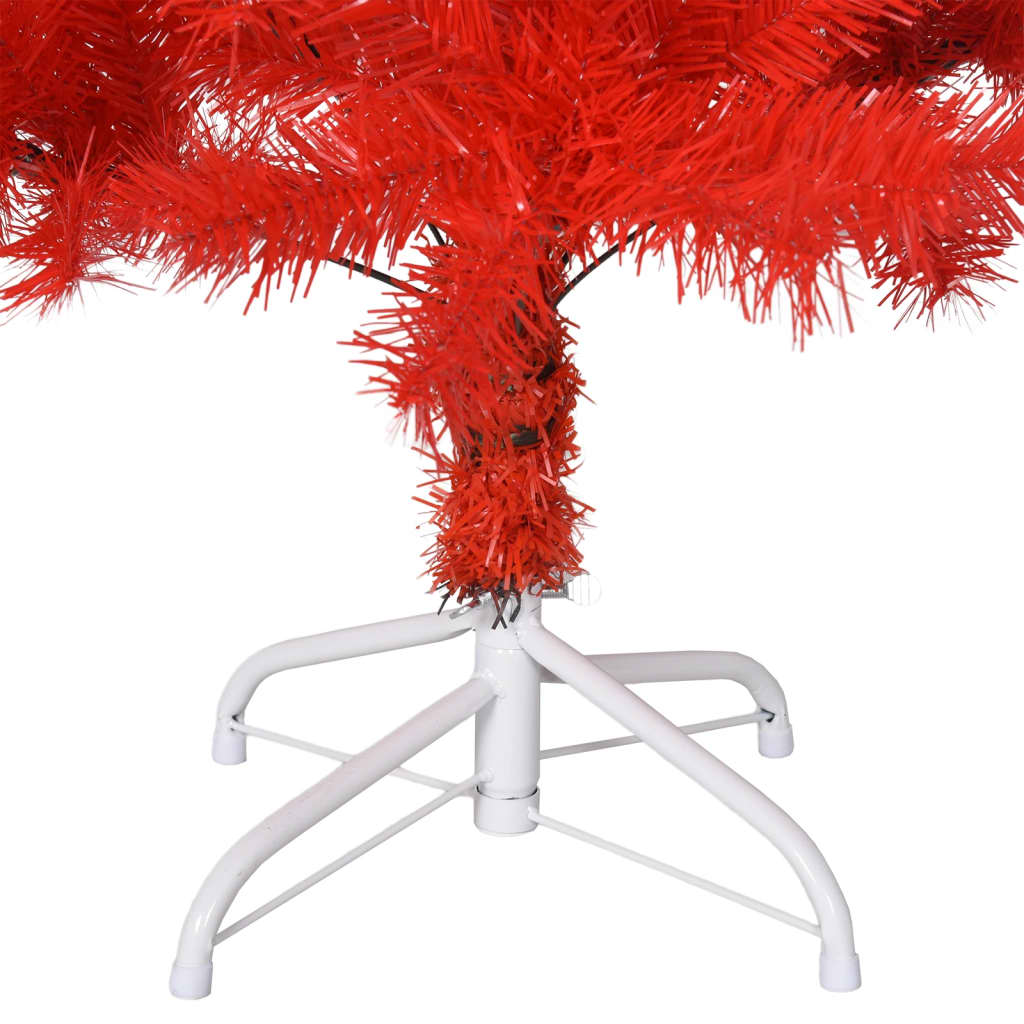 vidaXL Sapin de Noël artificiel avec support Rouge 150 cm PVC