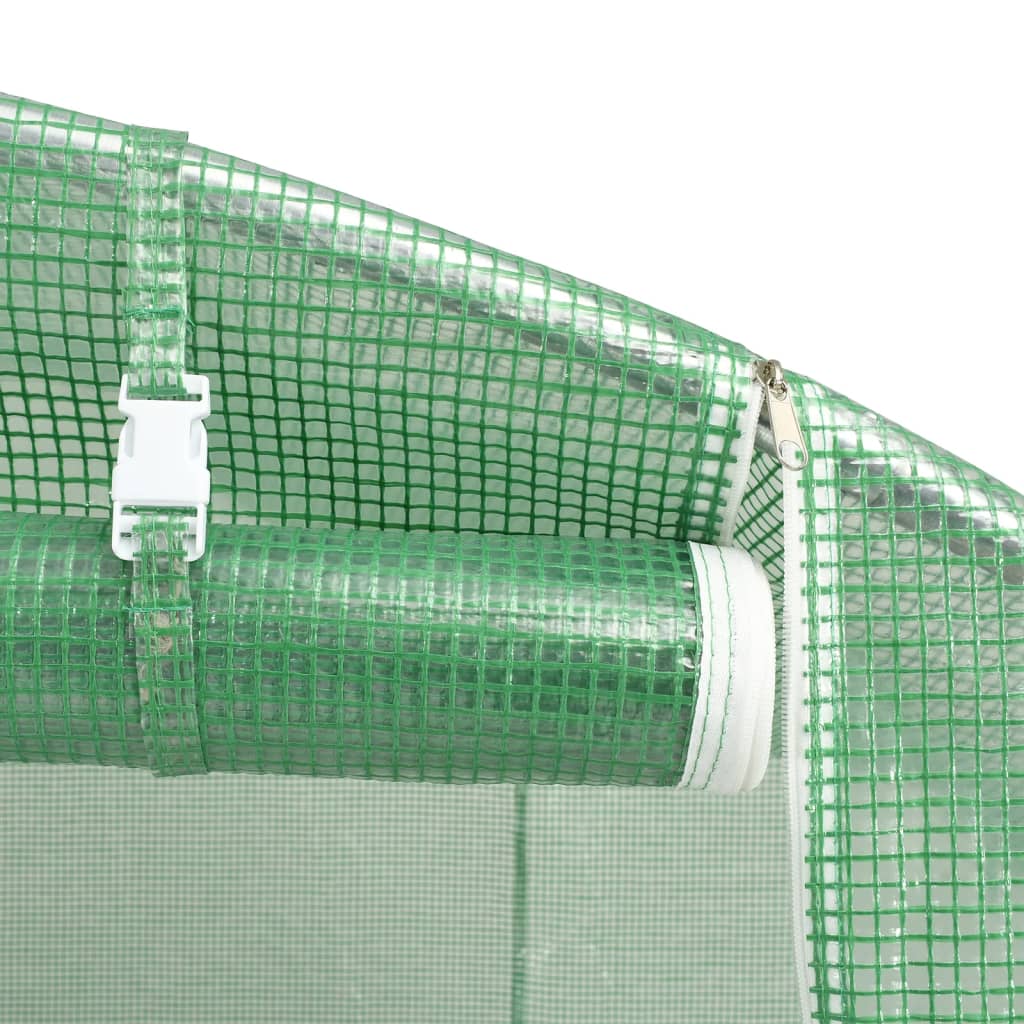 vidaXL Serre avec cadre en acier vert 10 m² 5x2x2,3 m
