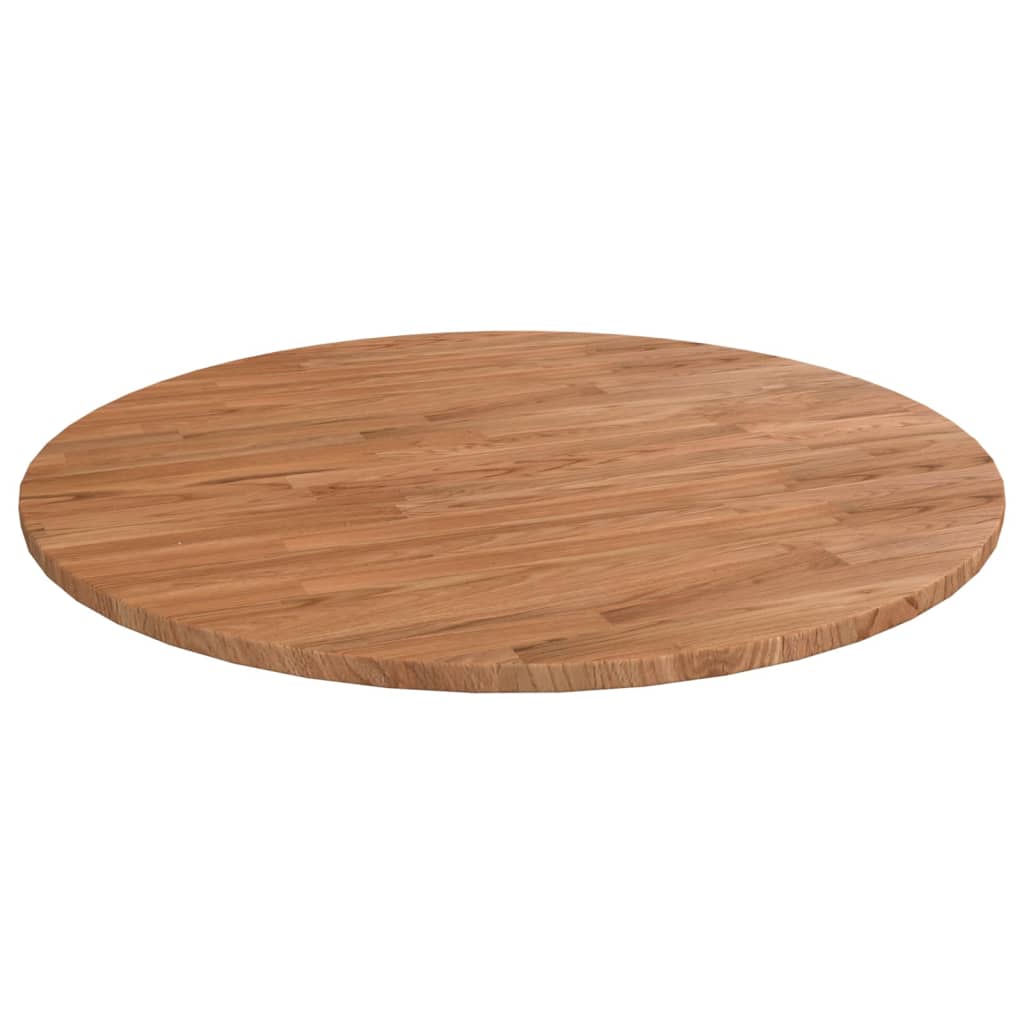vidaXL Dessus de table rond Marron clair Ø90x1,5 cm Bois chêne traité