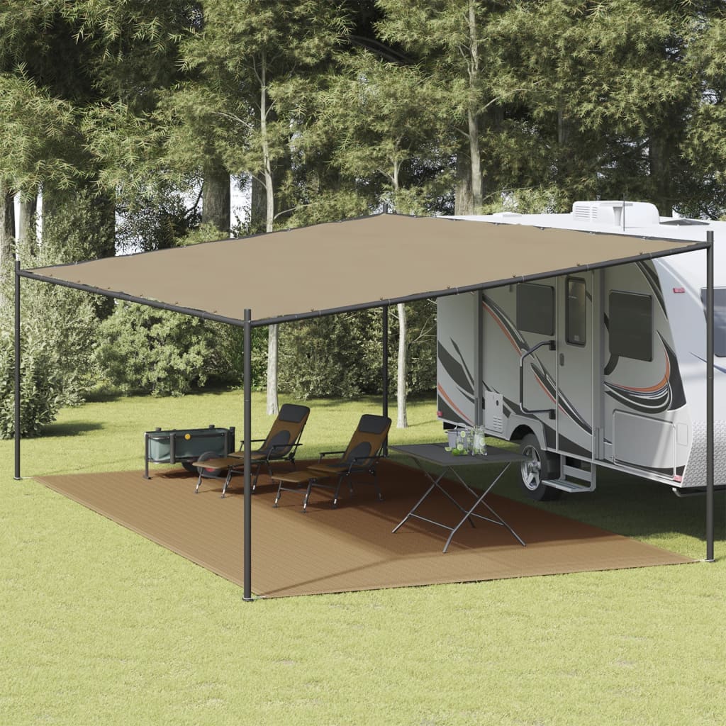 vidaXL Tapis de tente Taupe 400x700 cm PEHD