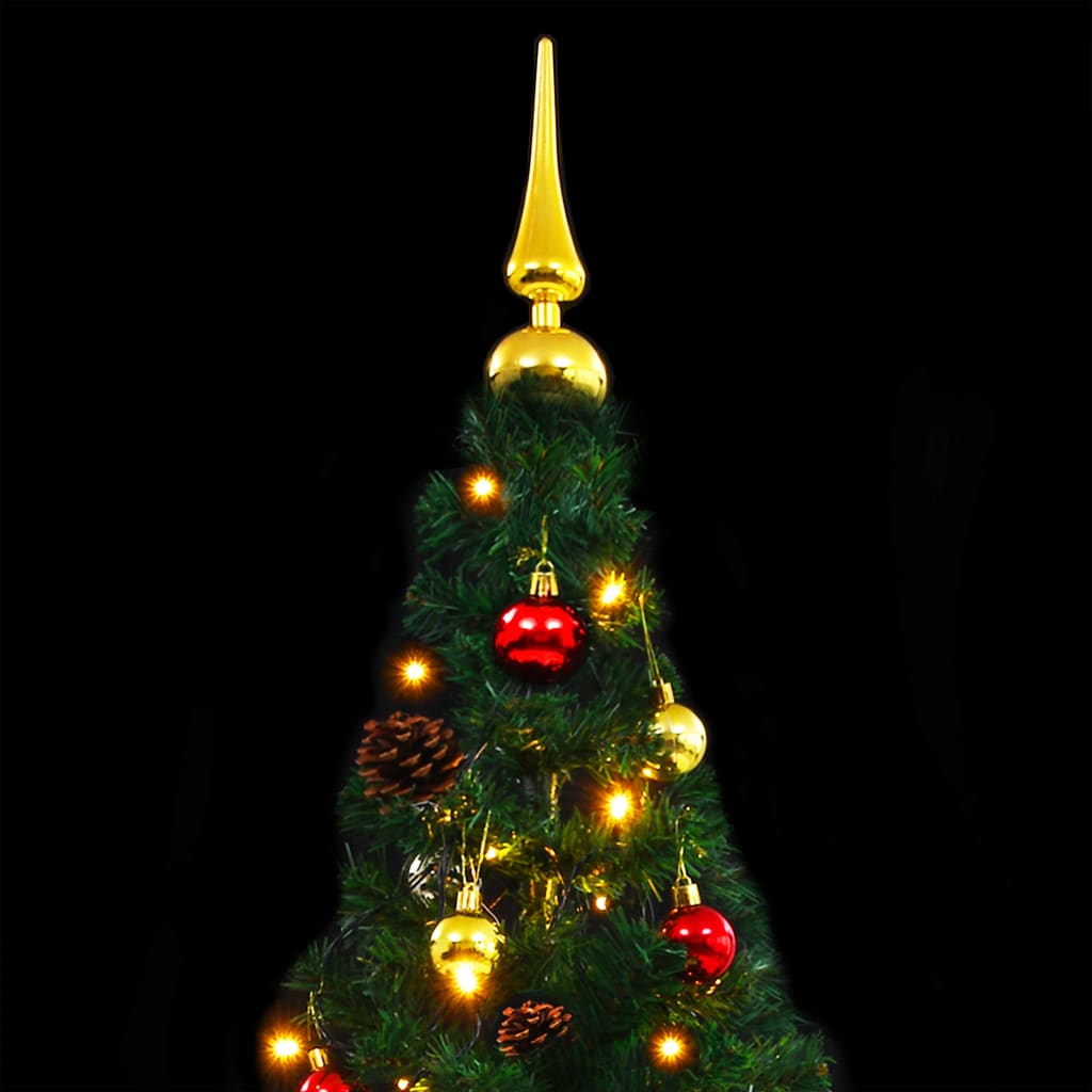 vidaXL Arbre de Noël artificiel pré-éclairé avec boules vert 180 cm