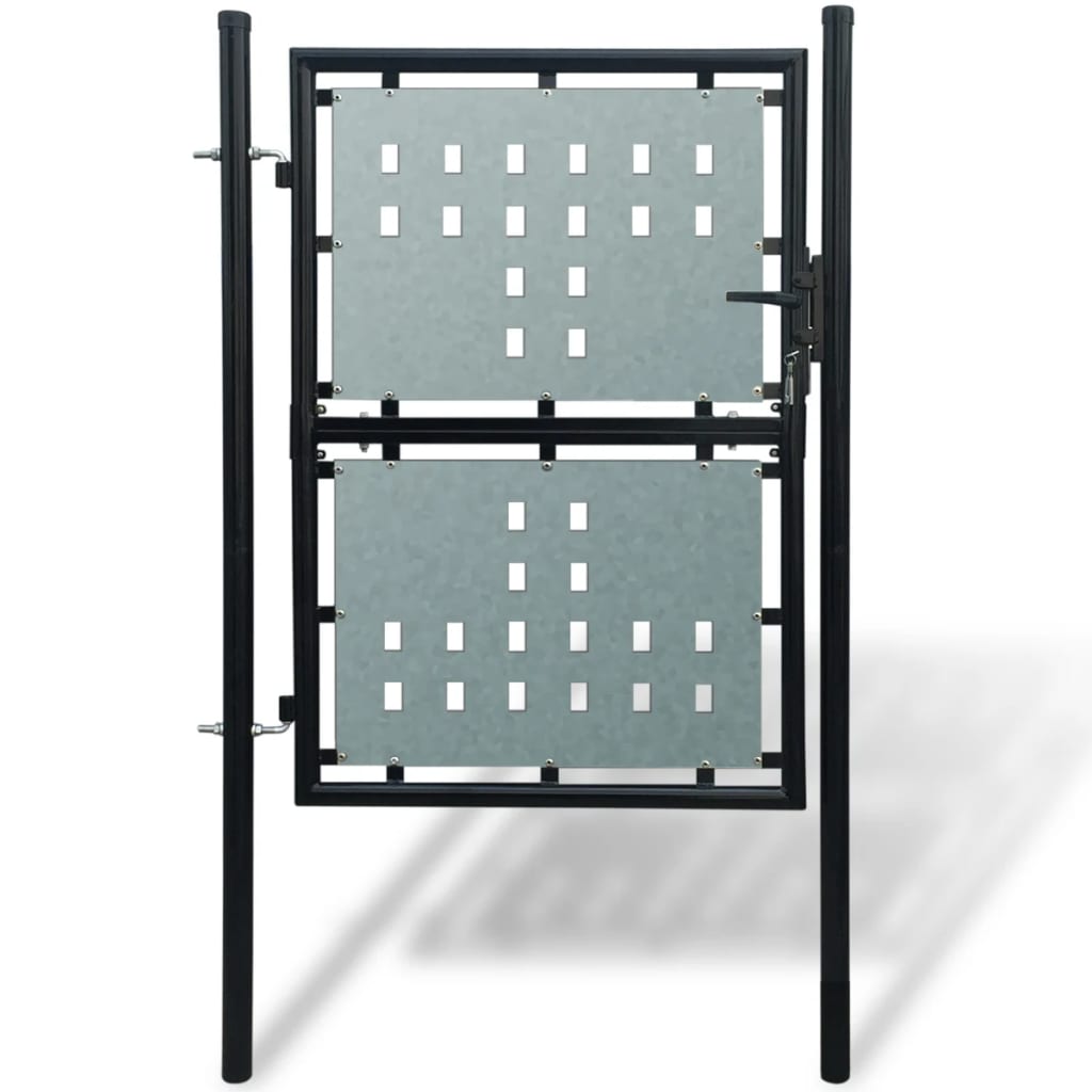 vidaXL Portail simple de clôture Noir 100x200 cm