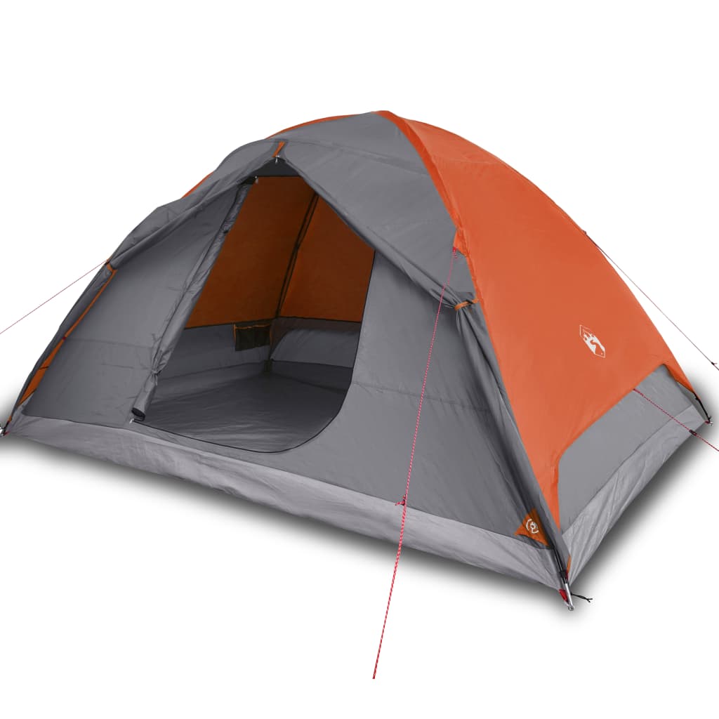 vidaXL Tente de camping à dôme 6 personnes gris et orange imperméable