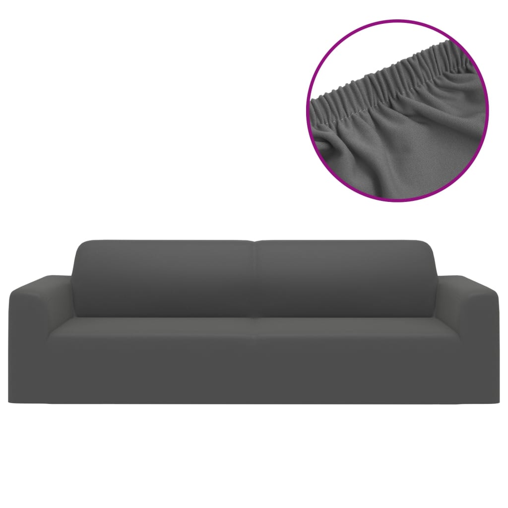vidaXL Housse extensible de canapé 2places Anthracite Jersey polyester
