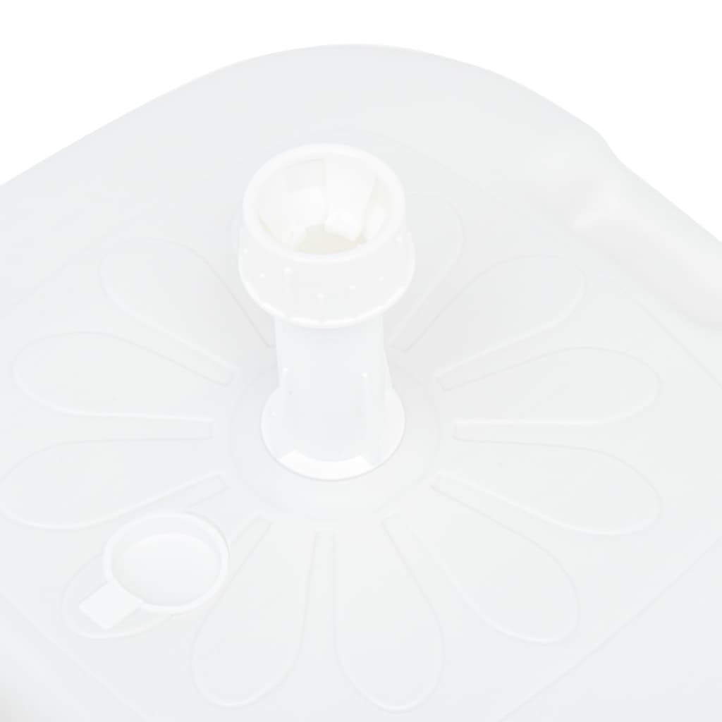 vidaXL Socle de parasol rempli de sable/d'eau 16 L Blanc Plastique