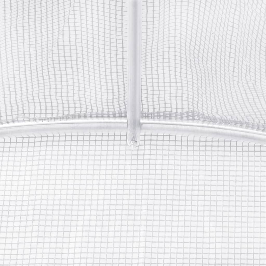 vidaXL Serre avec cadre en acier blanc 36 m² 6x6x2,85 m