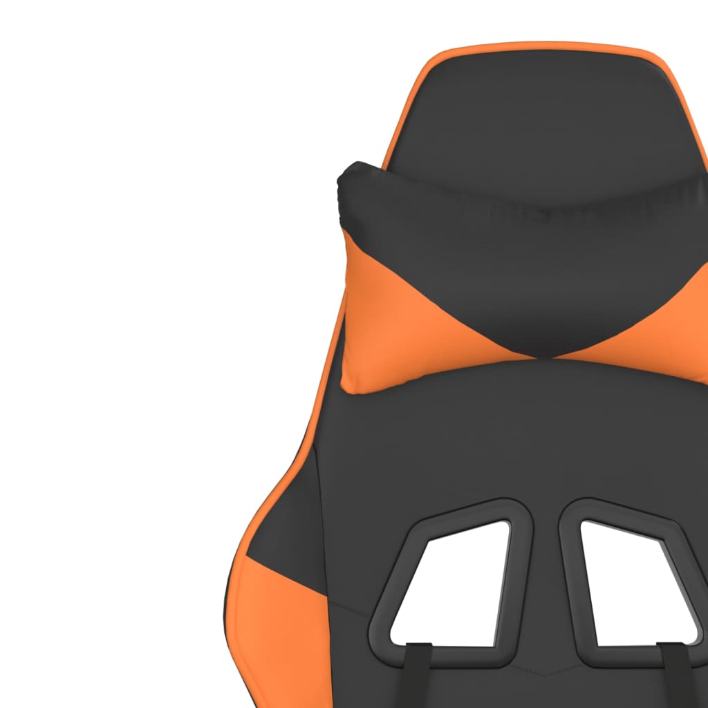 vidaXL Chaise de jeu de massage et repose-pied Noir&Orange Similicuir
