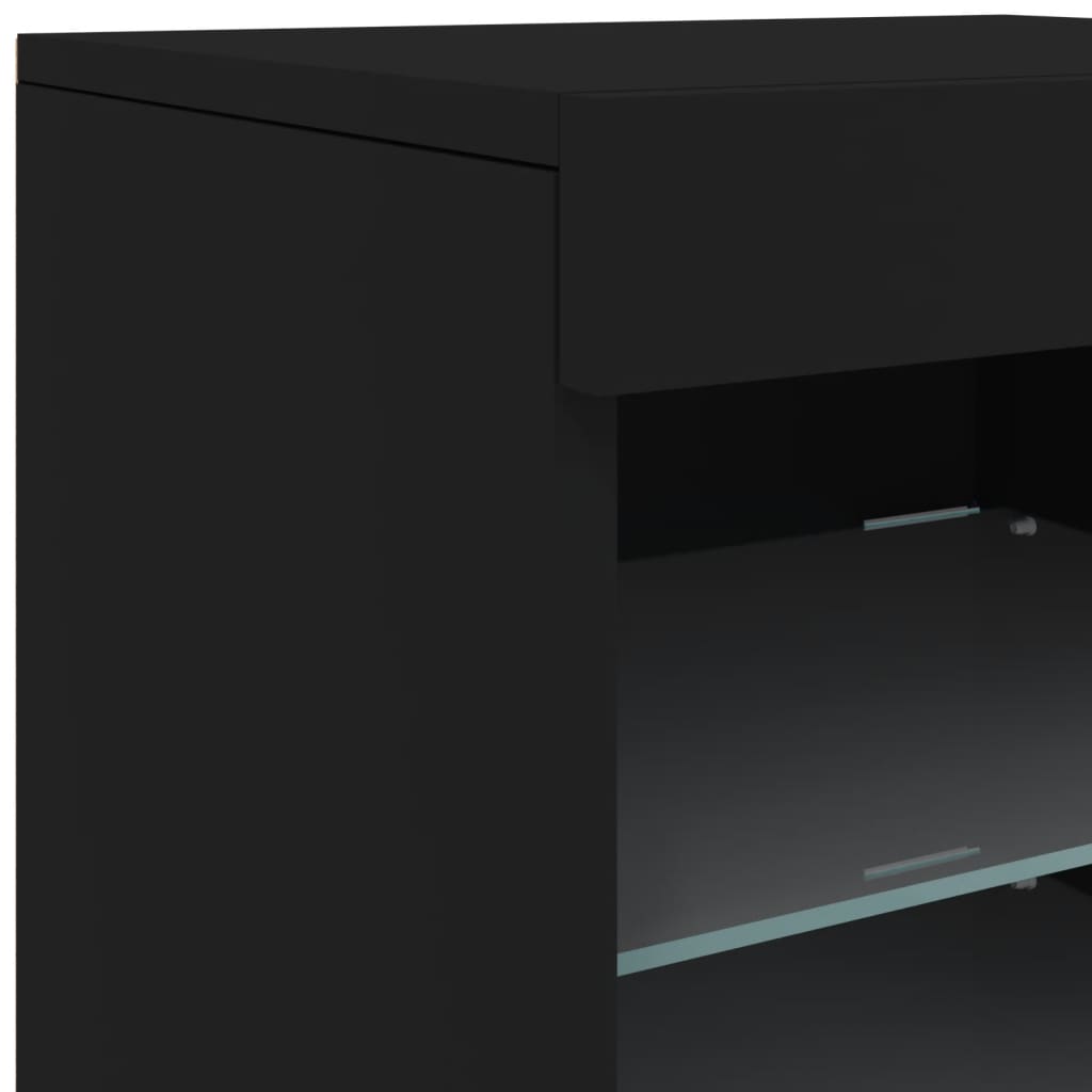 vidaXL Buffet avec lumières LED noir 41x37x67 cm