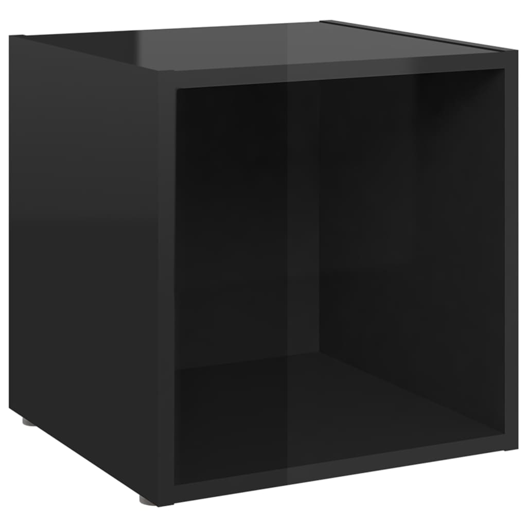 vidaXL Meubles TV 2 pcs noir brillant 37x35x37 cm bois d’ingénierie