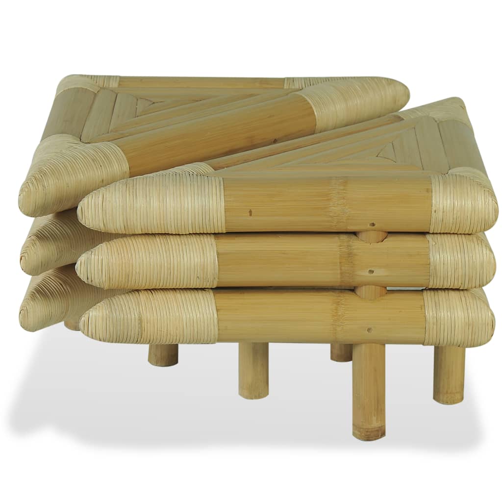 vidaXL Table de chevet 2 pcs 60 x 60 x 40 cm Bambou naturel
