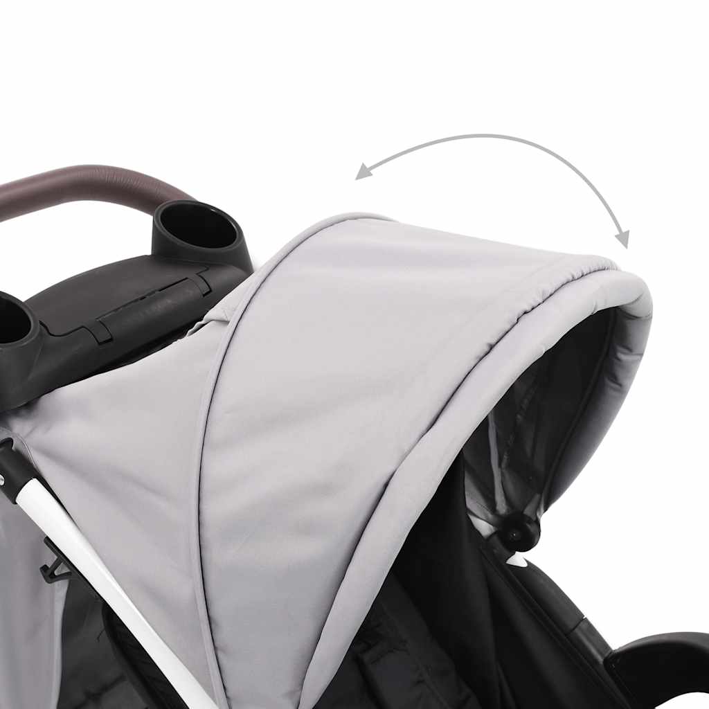 Poussette Bébé VidaXL Pliable - Ceinture 3 Points Et Auvent Réglable Anthracite/Noir
