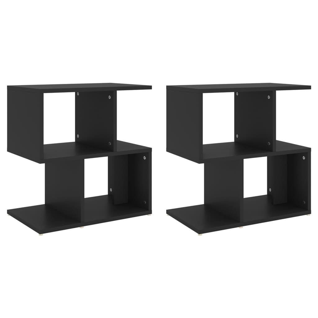 vidaXL Tables de chevet 2 pcs Noir 50x30x51,5 cm Aggloméré