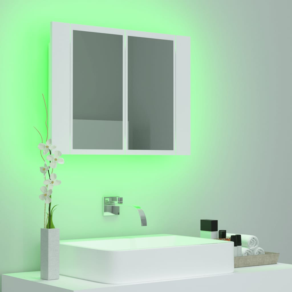 vidaXL Armoire de salle de bain à miroir à LED Blanc 60x12x45 cm