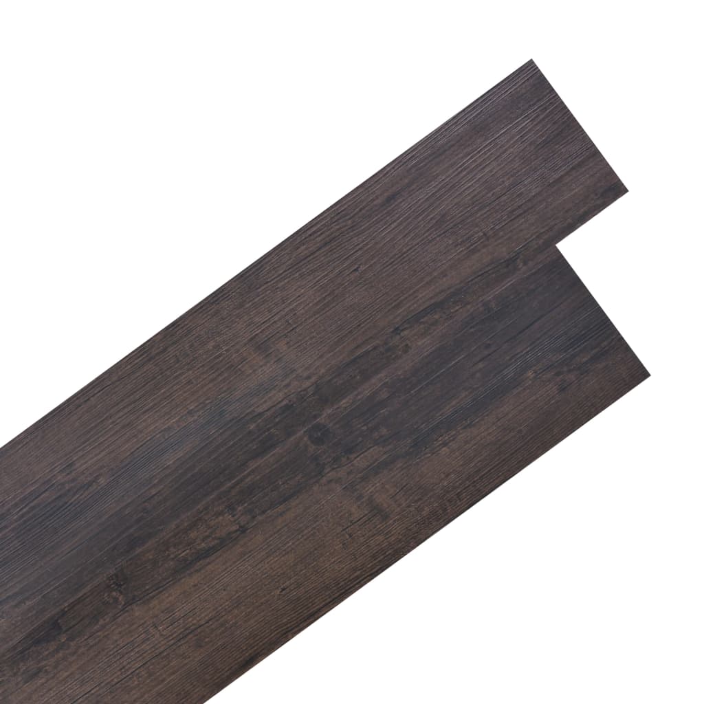 vidaXL Planche de plancher PVC autoadhésif 5,21 m² 2 mm Marron foncé