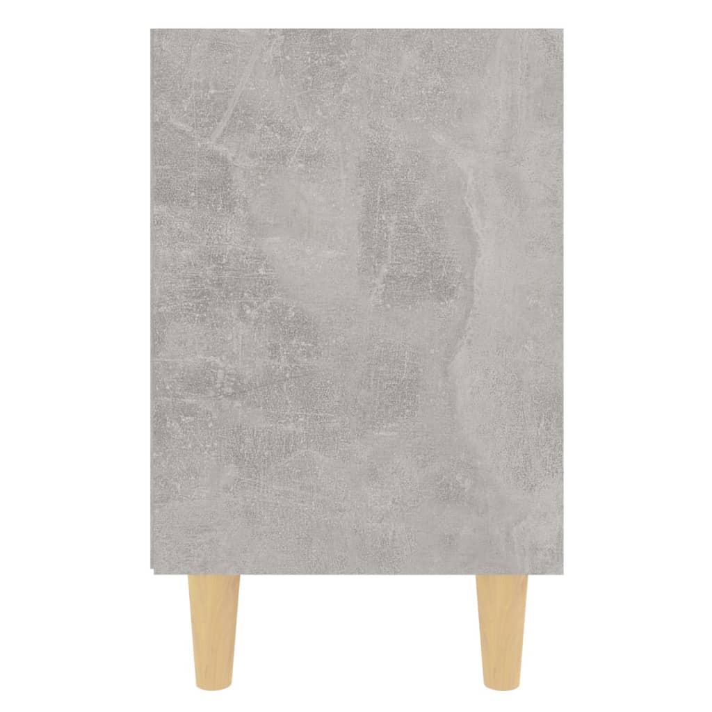 vidaXL Table de chevet avec pieds en bois Gris béton 40x30x50 cm
