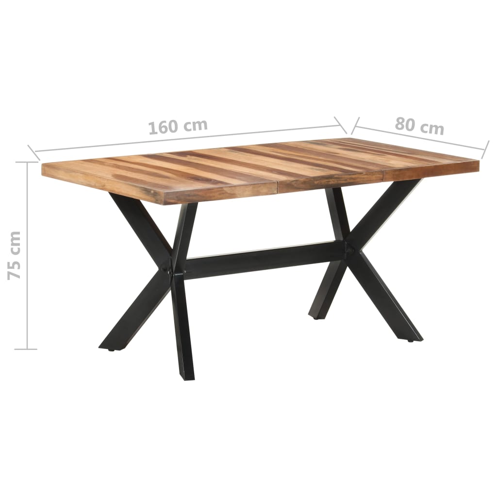 vidaXL Table de salle à manger 160x80x75 cm Bois avec finition miel