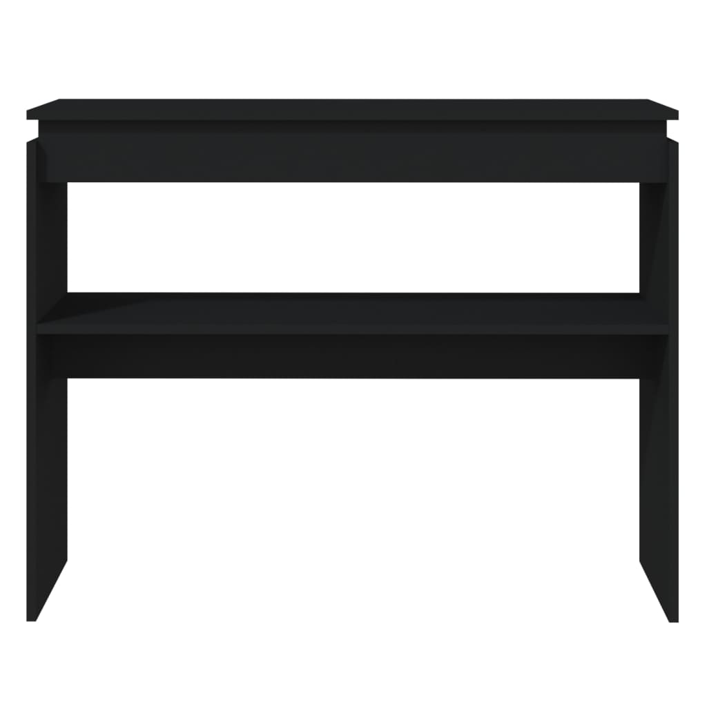 vidaXL Table console noir 102x30x80 cm bois d'ingénierie
