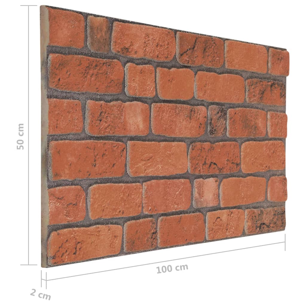 vidaXL Panneaux muraux 3D au design de brique terre cuite 10 pcs EPS