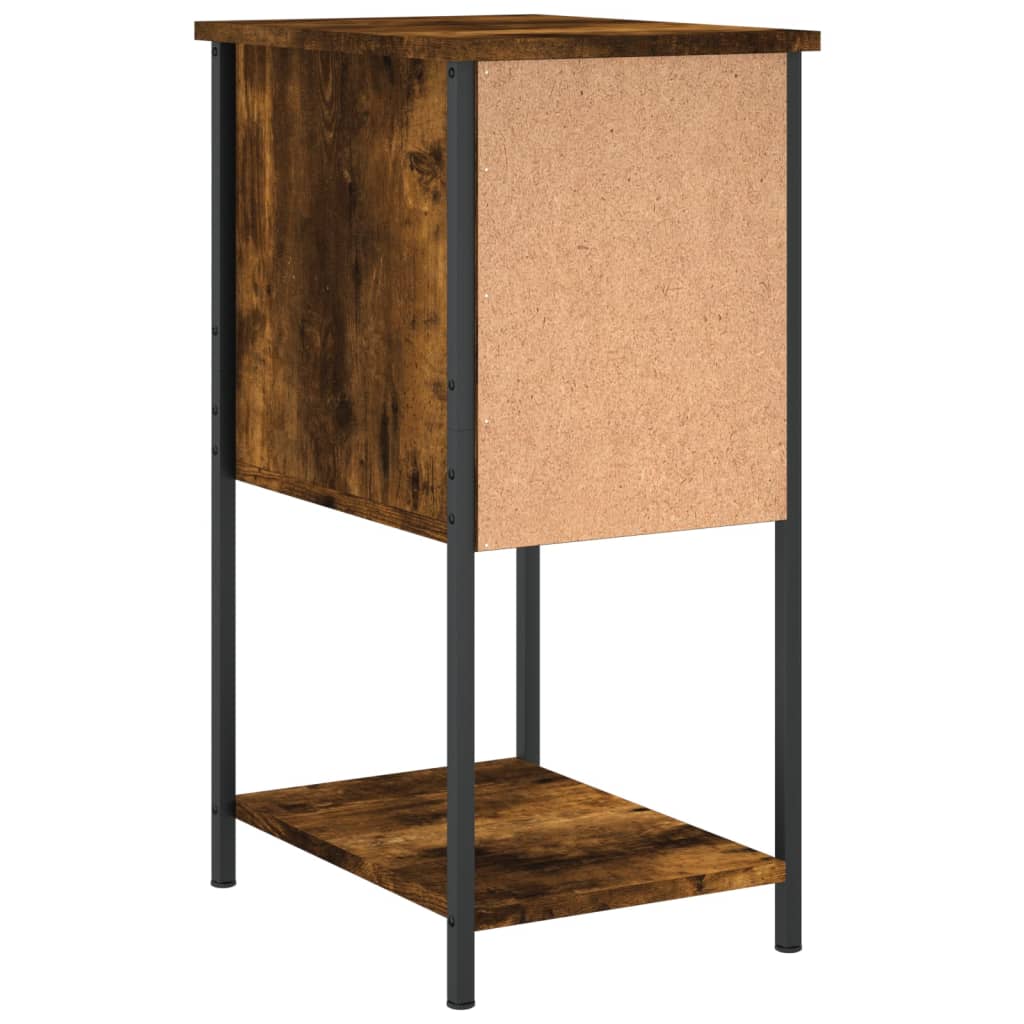vidaXL Table de chevet chêne fumé 32x42x70 cm bois d'ingénierie