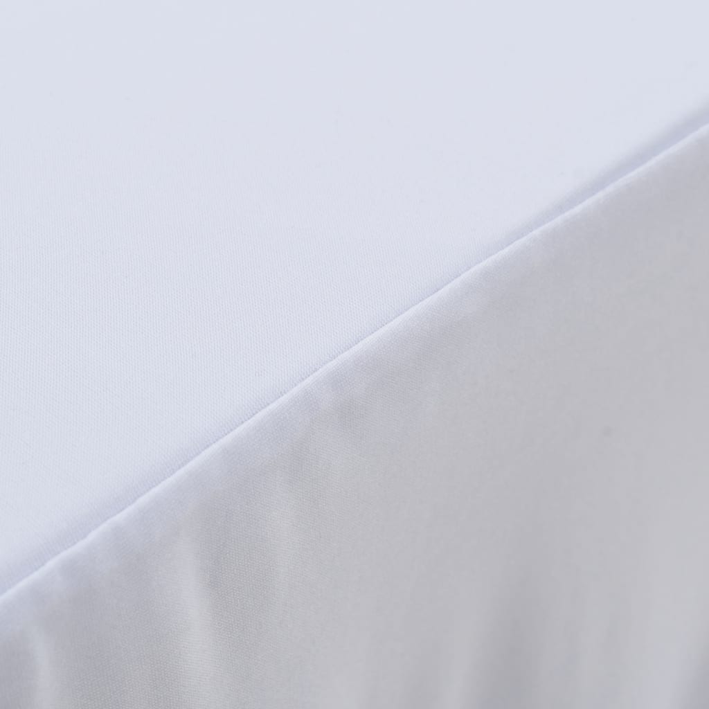 vidaXL Nappes élastiques de table avec jupon 2 pcs 120x60,5x74cm Blanc