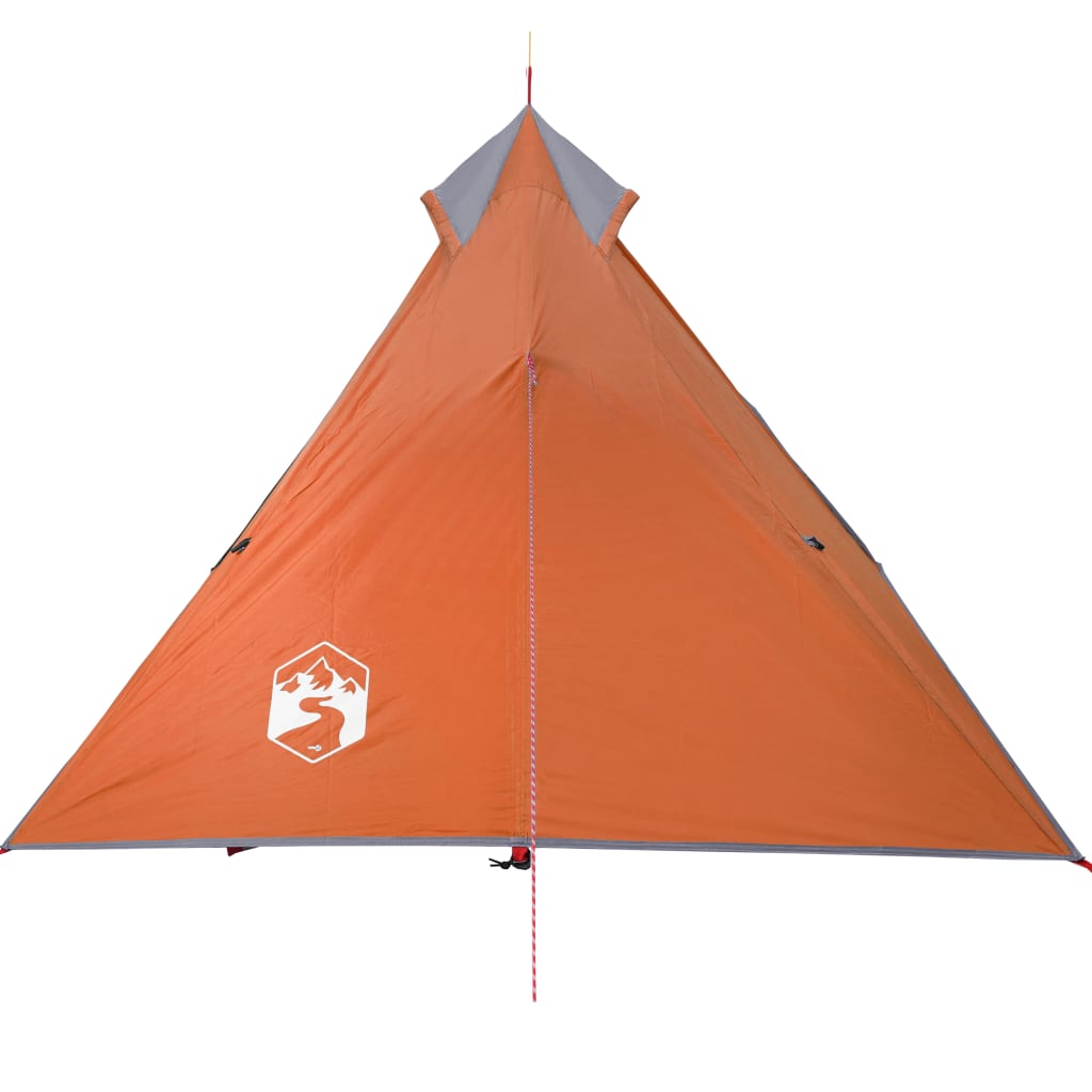 vidaXL Tente de camping tipi 1 personne gris et orange imperméable