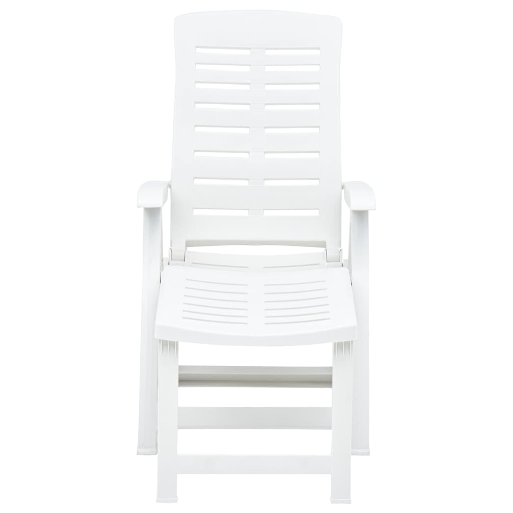 vidaXL Chaise longue pliable Plastique Blanc
