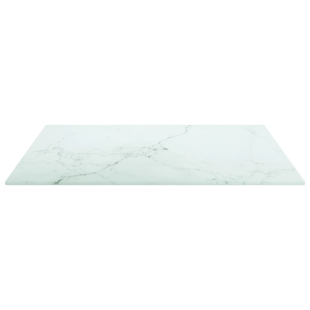 vidaXL Dessus de table blanc 50x50 cm 6 mm verre trempé design marbre