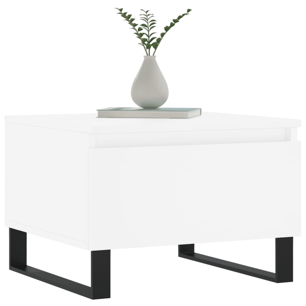 vidaXL Table basse blanc 50x46x35 cm bois d'ingénierie