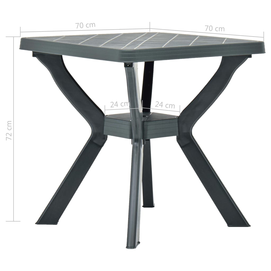 vidaXL Table de bistro Vert 70x70x72 cm Plastique