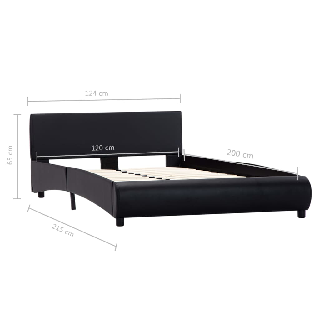 vidaXL Cadre de lit Noir Similicuir 120 x 200 cm