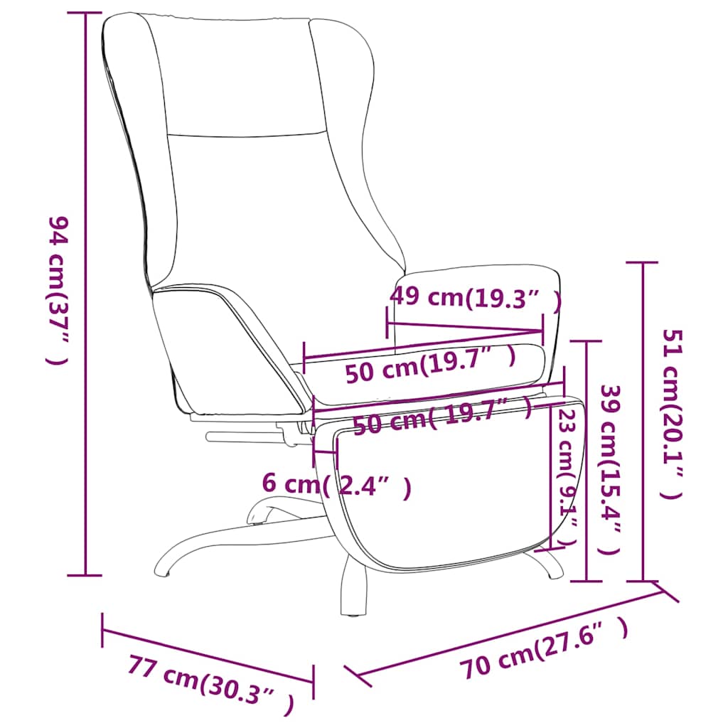 VidaXL Chaise De Relaxation Rose Velours Avec Repose-Pied – Fauteuil Confortable Et Élégant Pour Salon
