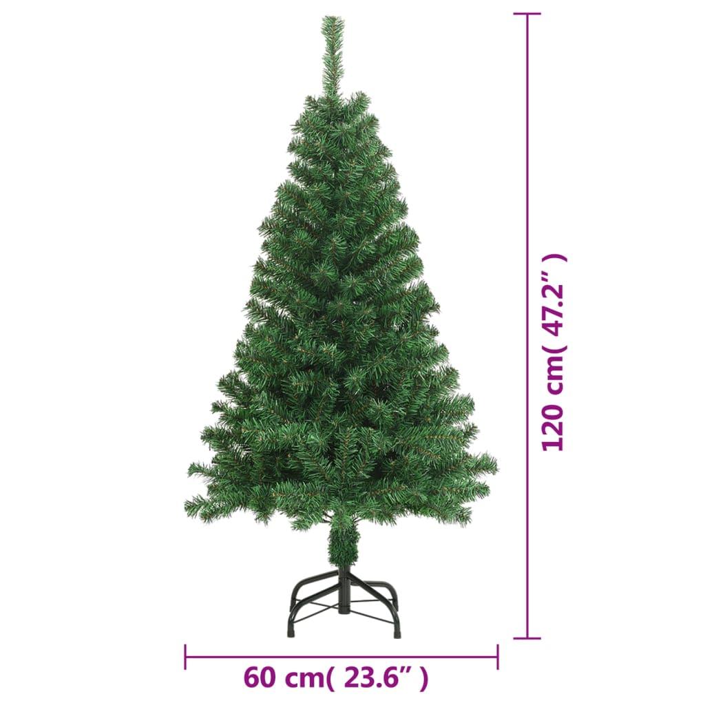 vidaXL Arbre de Noël artificiel avec branches épaisses Vert 120 cm PVC