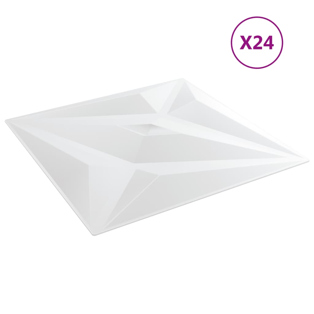 vidaXL Panneaux muraux 24 pcs blanc 50x50 cm XPS 6 m² étoile