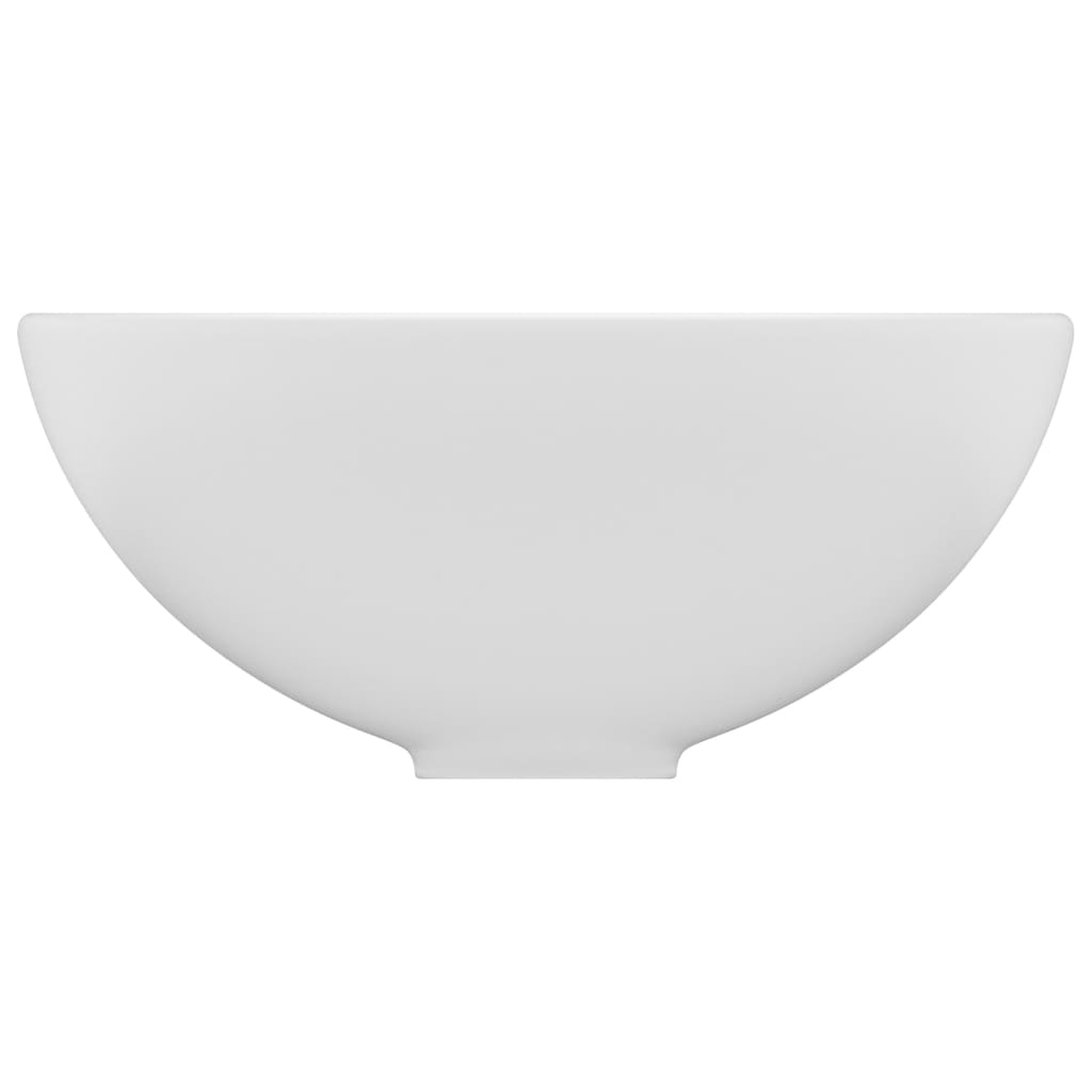 vidaXL Lavabo rond de salle de bain Blanc mat 32,5x14 cm Céramique