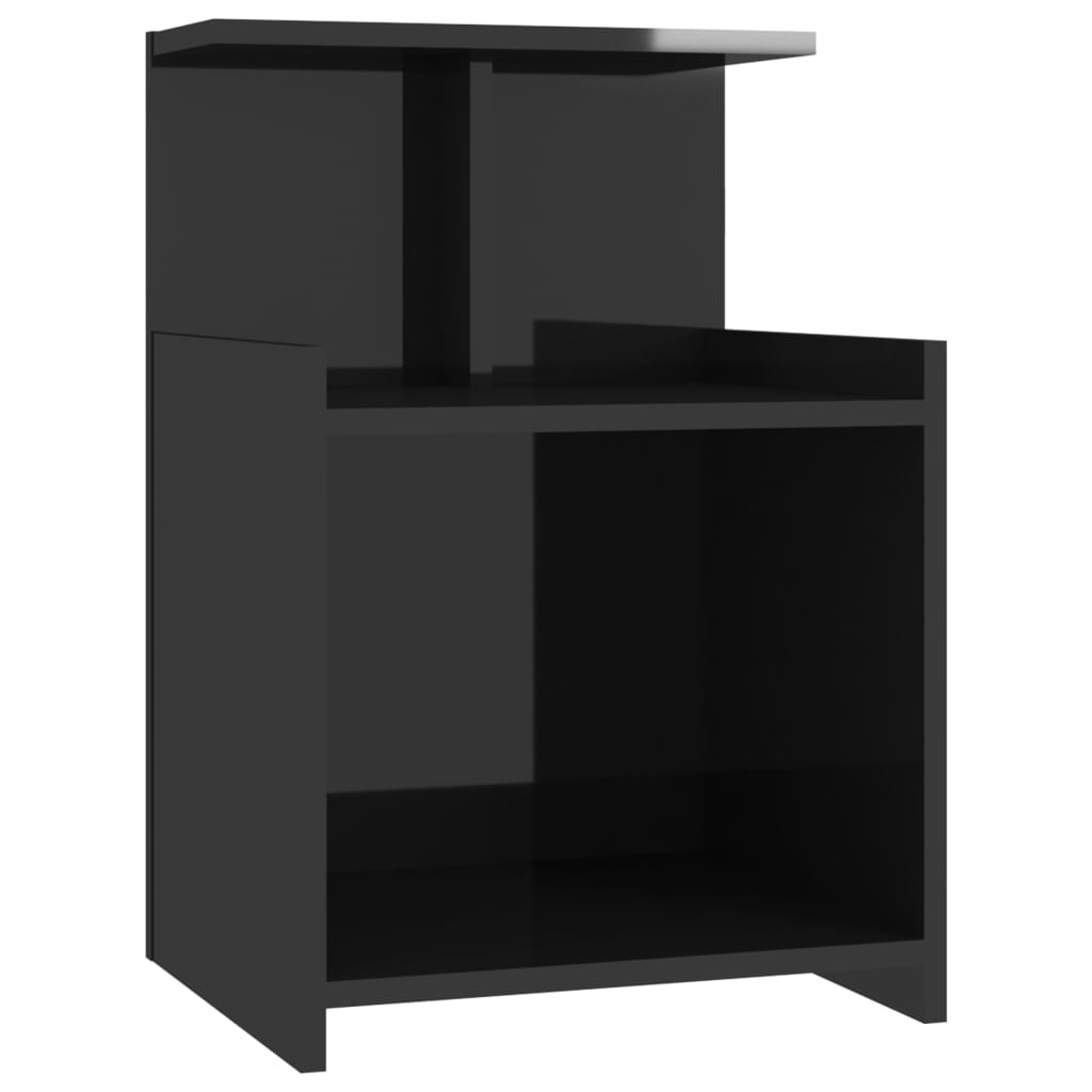 vidaXL Table de chevet Noir brillant 40x35x60 cm Aggloméré