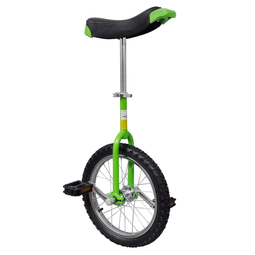 vidaXL Monocycle réglable Vert 16 pouces