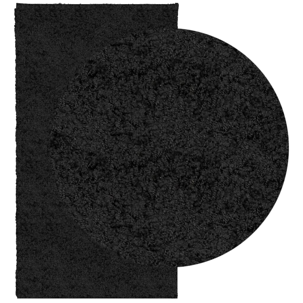 vidaXL Tapis shaggy à poils longs moderne noir 60x110 cm