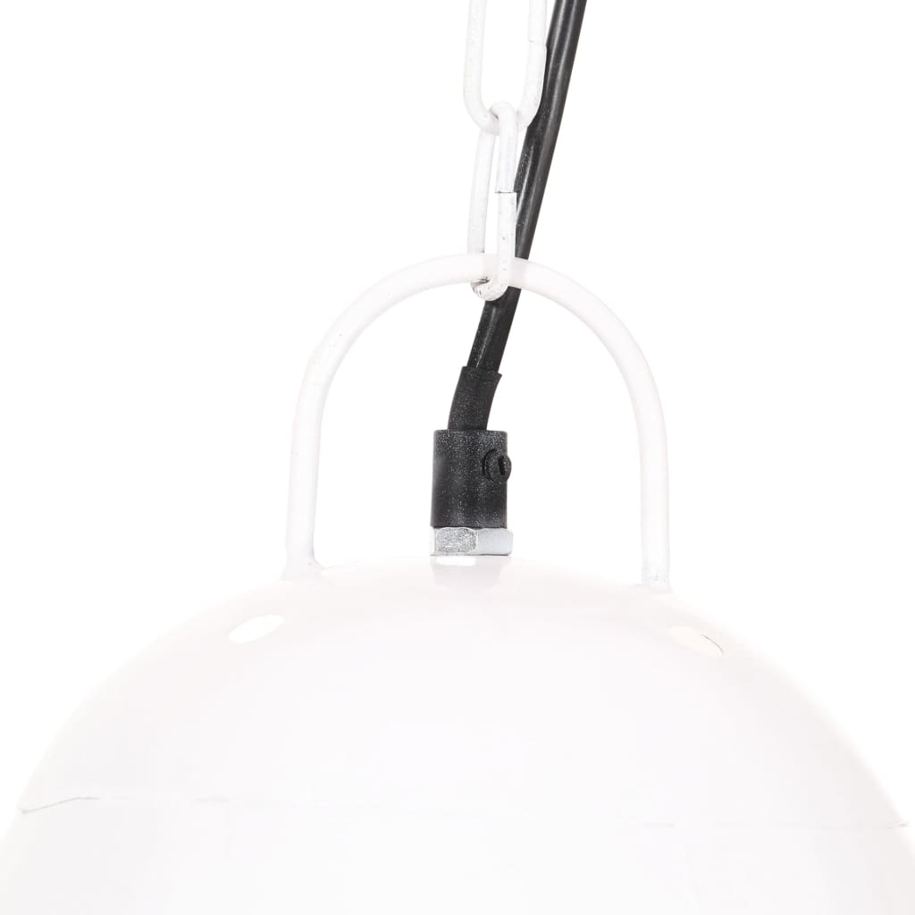 vidaXL Lampe suspendue industrielle 25 W Blanc Rond 32 cm E27